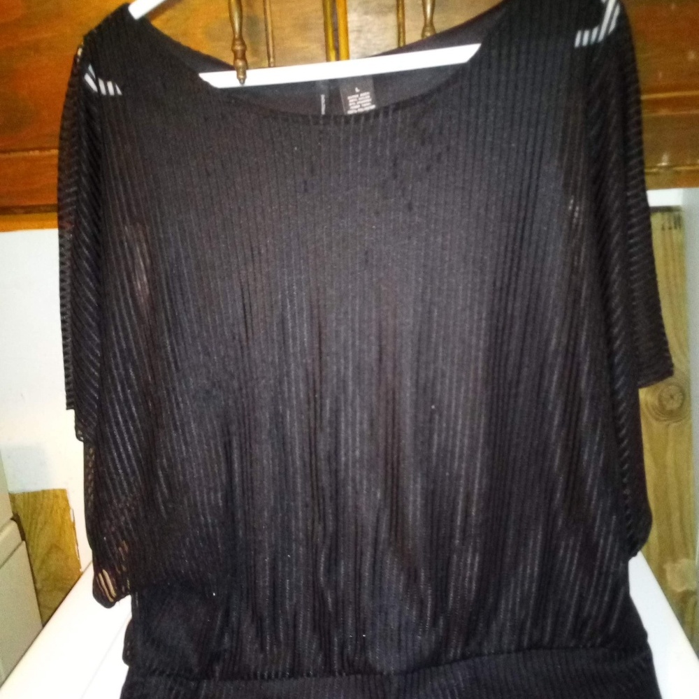 Large black silky top new directions